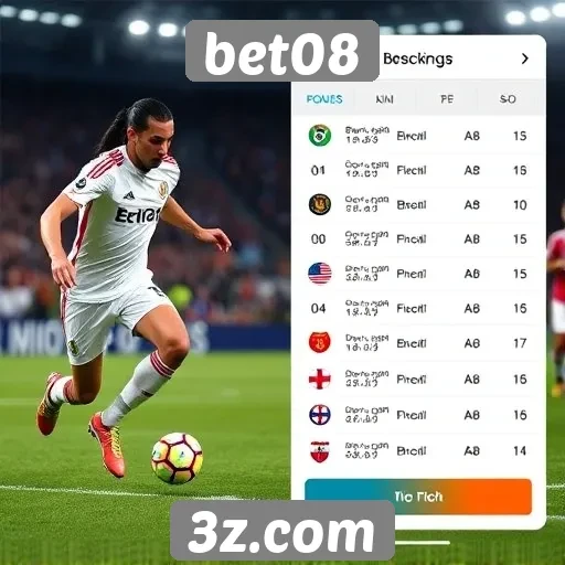 Desempenho de apostas ao vivo na plataforma bet08