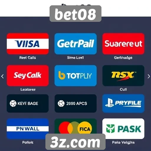 Opções de pagamento disponíveis na plataforma bet08